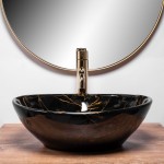 Накладной умывальник Rea Sofia Black Marble